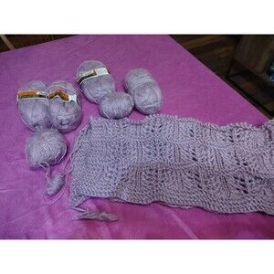6- Vintage Unger Fluffy Yarn Medium Worsted Acrylic 705 Purple Mauve Lilac